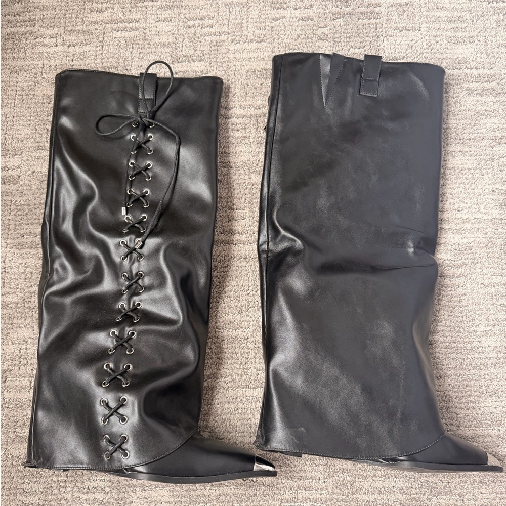 Only worn once Akira black pleather boots